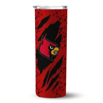 Customized Louisville Cardinals Star Pop Red Black Skinny Tumbler