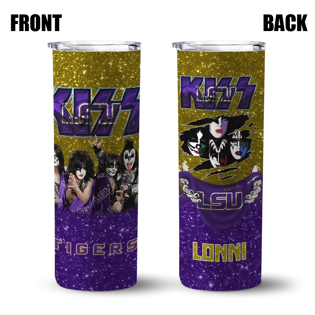 customized-lsu-tigers-kiss-band-gold-skinny-tumbler-fashion-forward-1.webp