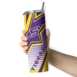 customized-lsu-tigers-web-stripes-purple-white-skinny-tumbler-best-selling.webp