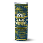 customized-marquette-golden-eagles-chevron-patch-blue-skinny-tumbler-best-selling.webp