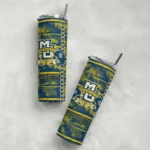 customized-marquette-golden-eagles-chevron-patch-blue-skinny-tumbler-best-selling.webp