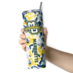 customized-marquette-golden-eagles-claw-marks-blue-white-skinny-tumbler-best-selling.webp