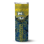 customized-marquette-golden-eagles-spiral-burst-print-blue-skinny-tumbler-best-selling.webp