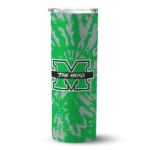 customized-marshall-thundering-herd-metallic-grid-green-skinny-tumbler-best-selling.webp