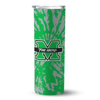 Customized Marshall Thundering Herd Metallic Grid Green Skinny Tumbler