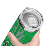 customized-marshall-thundering-herd-metallic-grid-green-skinny-tumbler-best-selling.webp