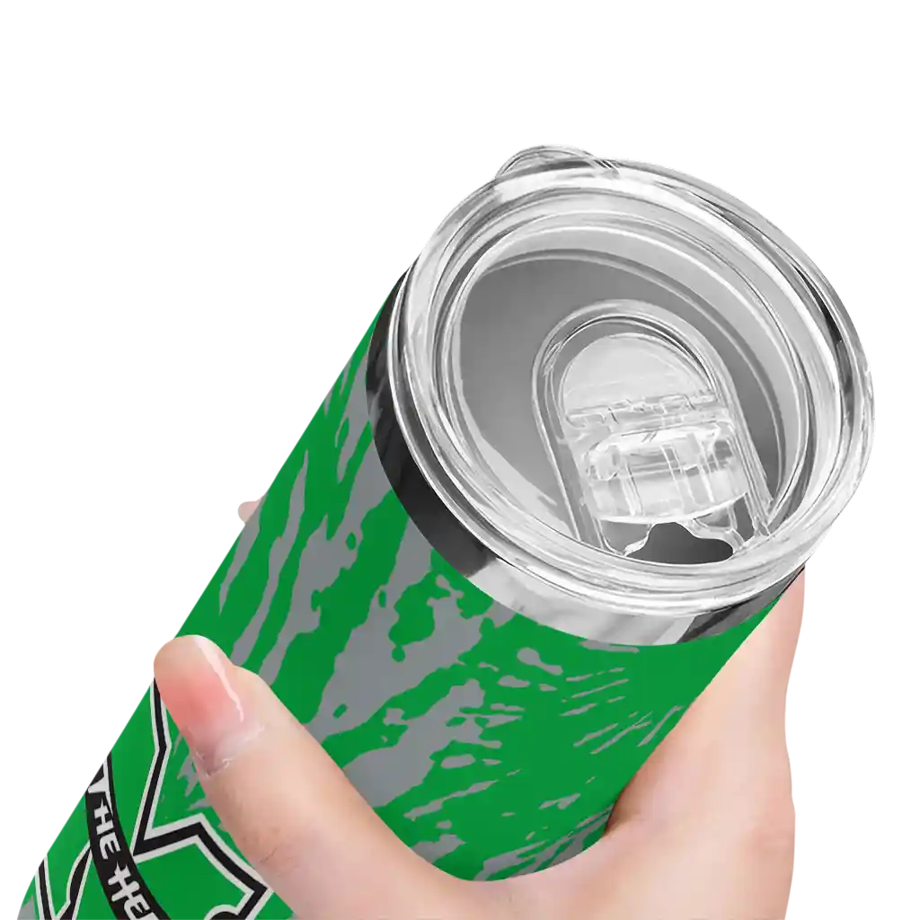 customized-marshall-thundering-herd-metallic-grid-green-skinny-tumbler-high-quality.webp