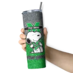 customized-marshall-thundering-herd-snoopy-attitude-green-skinny-tumbler-best-selling-1-1.webp