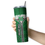 customized-marshall-thundering-herd-sparkle-drip-green-skinny-tumbler-best-selling.webp