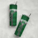 customized-marshall-thundering-herd-sparkle-drip-green-skinny-tumbler-best-selling.webp