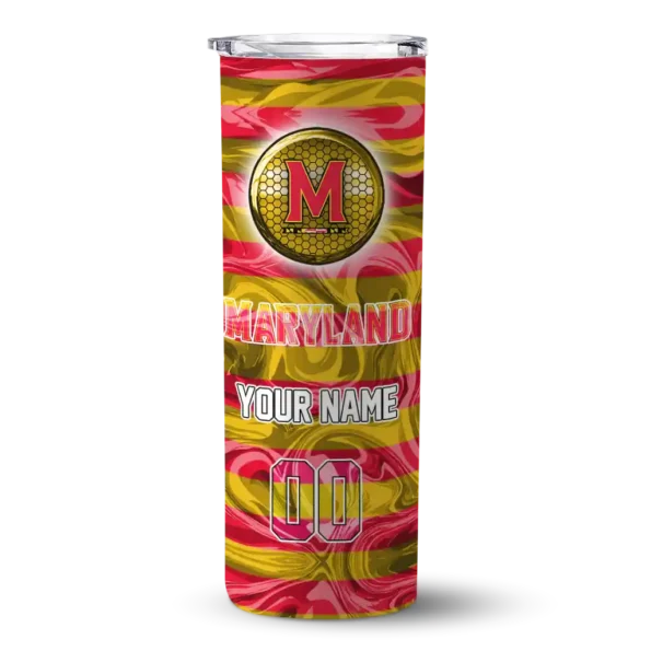 customized maryland terrapins patterned waves red skinny tumbler best selling