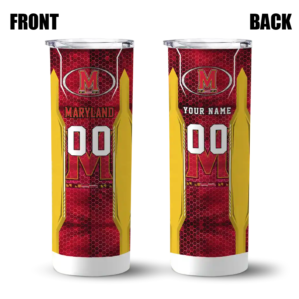 customized-maryland-terrapins-stacked-diamond-red-skinny-tumbler-fashion-forward.webp
