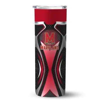 Customized Maryland Terrapins Superman Emblem Red Black Skinny Tumbler