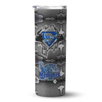 Customized Memphis Tigers Chevron V Blue Gray Skinny Tumbler