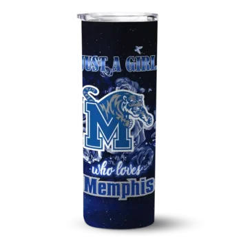 Customized Memphis Tigers Rose Romance Blue Black Skinny Tumbler