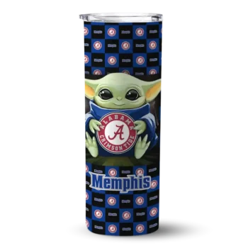 Customized Memphis Tigers Yoda Cozy Blue Black Skinny Tumbler