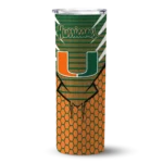 customized-miami-hurricanes-chevron-stripes-orange-skinny-tumbler-best-selling.webp