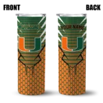 customized-miami-hurricanes-chevron-stripes-orange-skinny-tumbler-best-selling.webp