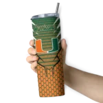 customized-miami-hurricanes-chevron-stripes-orange-skinny-tumbler-best-selling.webp