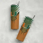 customized-miami-hurricanes-chevron-stripes-orange-skinny-tumbler-best-selling.webp