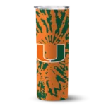 customized-miami-hurricanes-metallic-grid-orange-skinny-tumbler-best-selling.webp