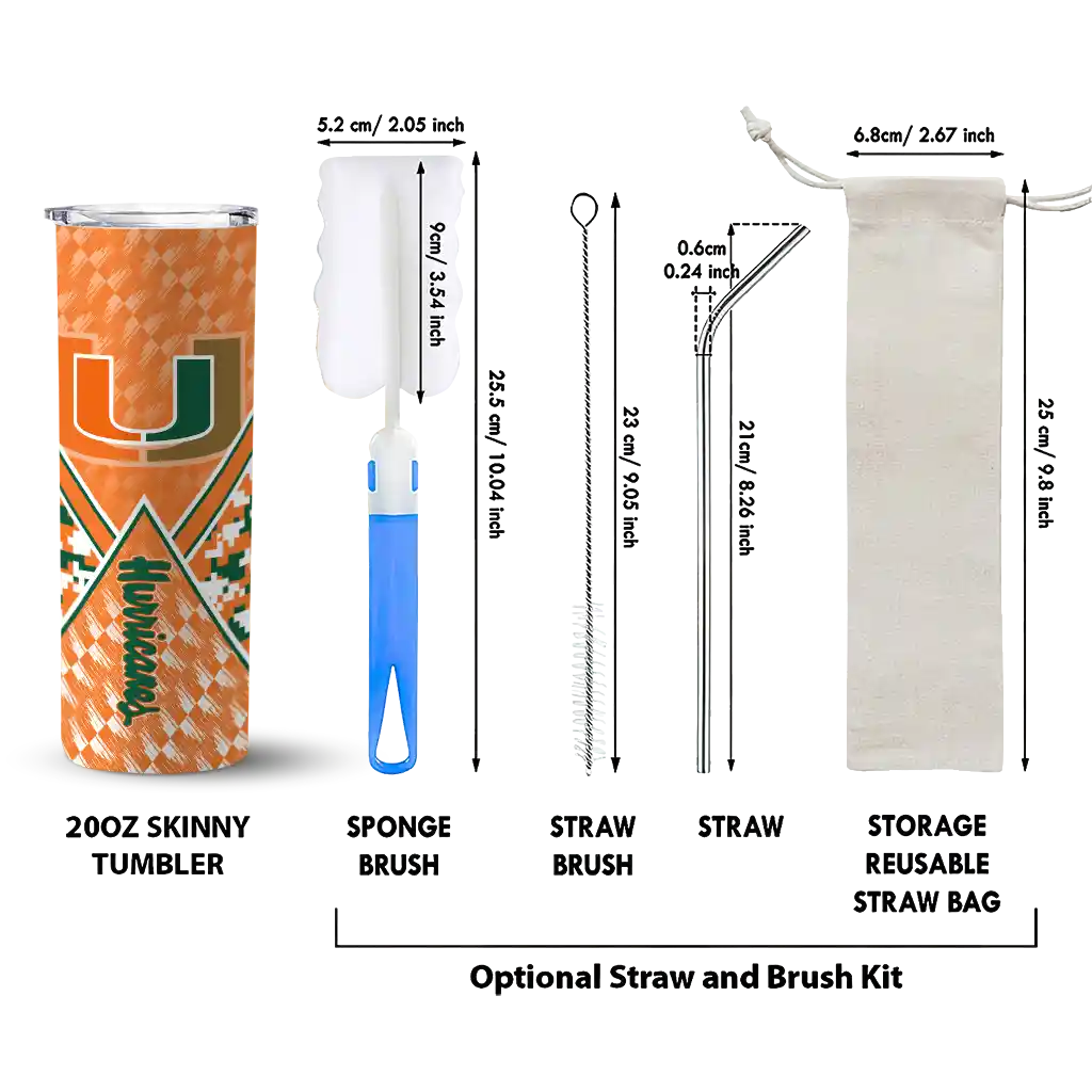 customized-miami-hurricanes-monogram-burst-orange-white-skinny-tumbler-new-arrival.webp