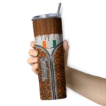 customized-miami-hurricanes-sparkle-drip-orange-skinny-tumbler-best-selling.webp