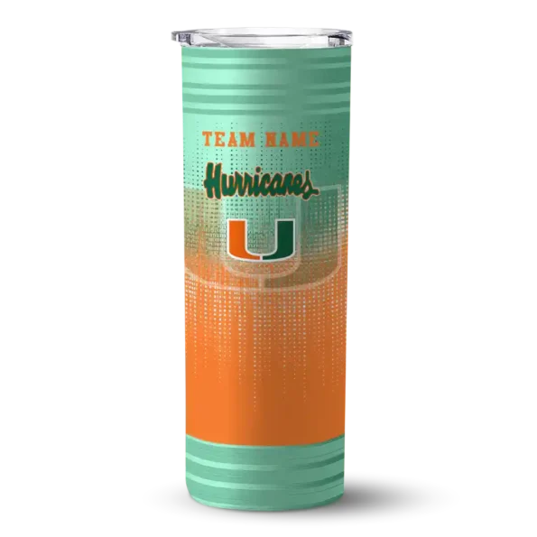 customized miami hurricanes swirl texture orange skinny tumbler best selling