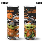 customized-miami-hurricanes-yoda-camo-orange-black-skinny-tumbler-best-selling.webp