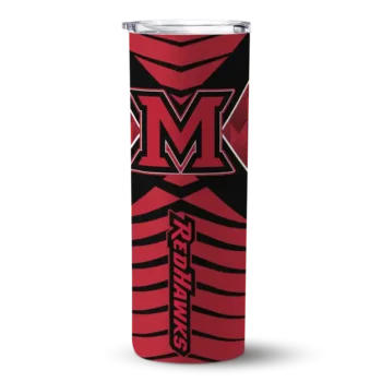 Customized Miami RedHawks Camo Texture Red Skinny Tumbler