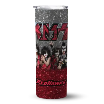 Customized Miami RedHawks Kiss Band Black Skinny Tumbler