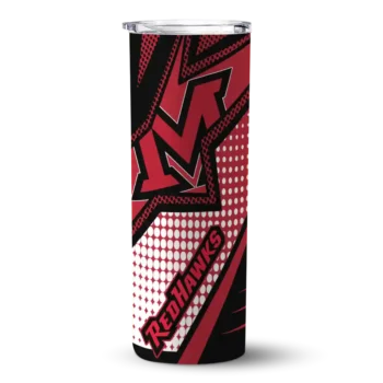 Customized Miami RedHawks Web Stripes Red White Skinny Tumbler