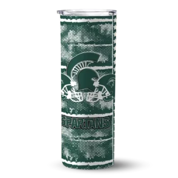 Customized Michigan State Spartans Chevron Patch Green Skinny Tumbler