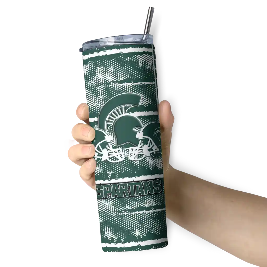 customized-michigan-state-spartans-chevron-patch-green-skinny-tumbler-premium-grade.webp