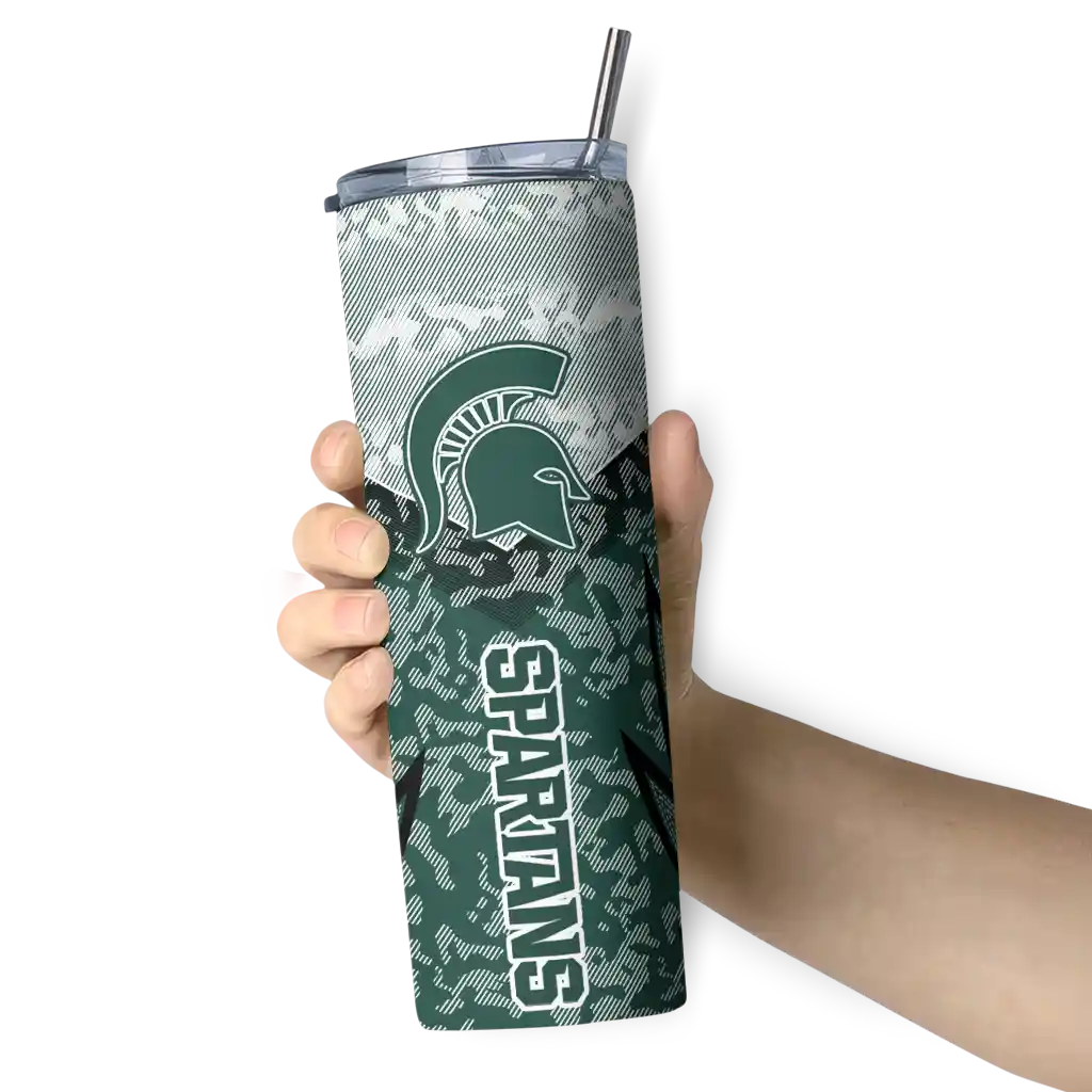 customized-michigan-state-spartans-spiral-burst-print-green-skinny-tumbler-premium-grade.webp