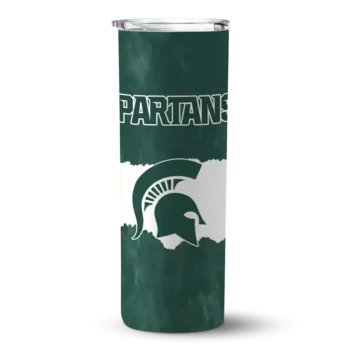 Customized Michigan State Spartans Torn Band Green White Skinny Tumbler