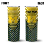 customized-michigan-wolverines-chevron-stripes-blue-skinny-tumbler-best-selling.webp