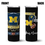 customized-michigan-wolverines-helmet-belt-blue-black-skinny-tumbler-best-selling.webp