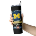 customized-michigan-wolverines-helmet-belt-blue-black-skinny-tumbler-best-selling.webp