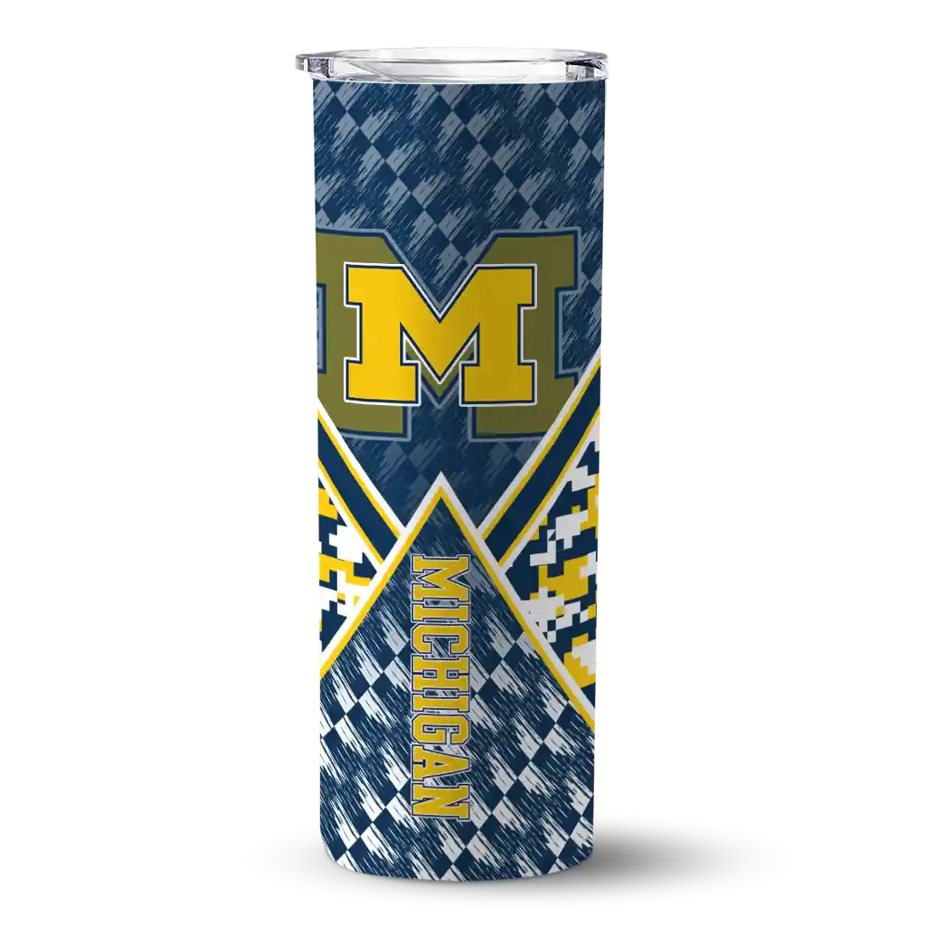customized-michigan-wolverines-monogram-burst-blue-white-skinny-tumbler-best-selling.webp customized michigan wolverines monogram burst blue white skinny tumbler best selling