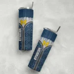 customized-michigan-wolverines-sparkle-drip-blue-skinny-tumbler-best-selling.webp