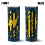 customized-michigan-wolverines-star-pop-blue-black-skinny-tumbler-best-selling.webp