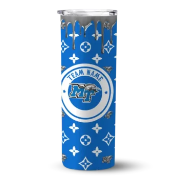 Customized Middle Tennessee Blue Raiders Camo Streak Blue Skinny Tumbler