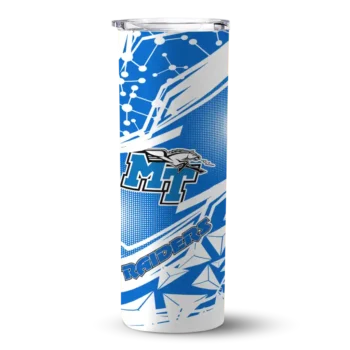 Customized Middle Tennessee Blue Raiders Helmet Clash Blue Skinny Tumbler