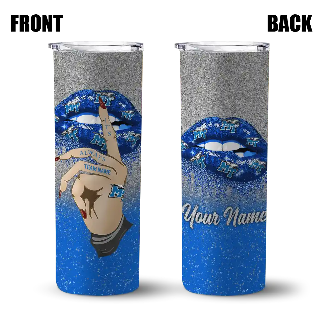 customized-middle-tennessee-blue-raiders-sparkle-lips-blue-skinny-tumbler-fashion-forward.webp
