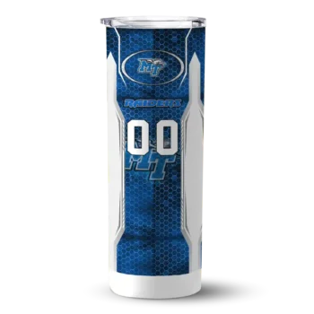 customized middle tennessee blue raiders stacked diamond blue skinny tumbler best selling