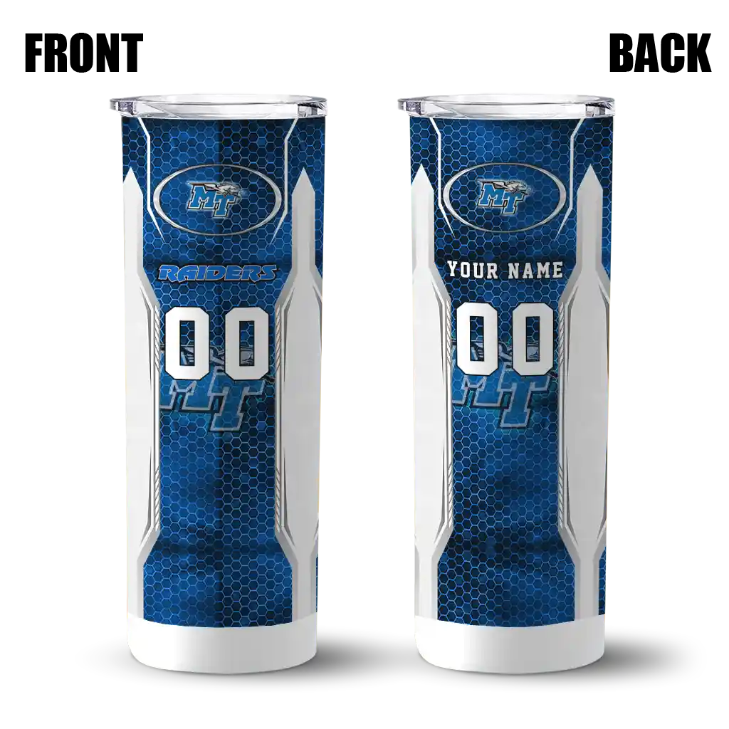 customized-middle-tennessee-blue-raiders-stacked-diamond-blue-skinny-tumbler-fashion-forward-2.webp