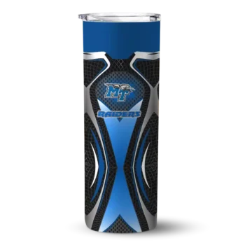 Customized Middle Tennessee Blue Raiders Superman Emblem Blue Black Skinny Tumbler