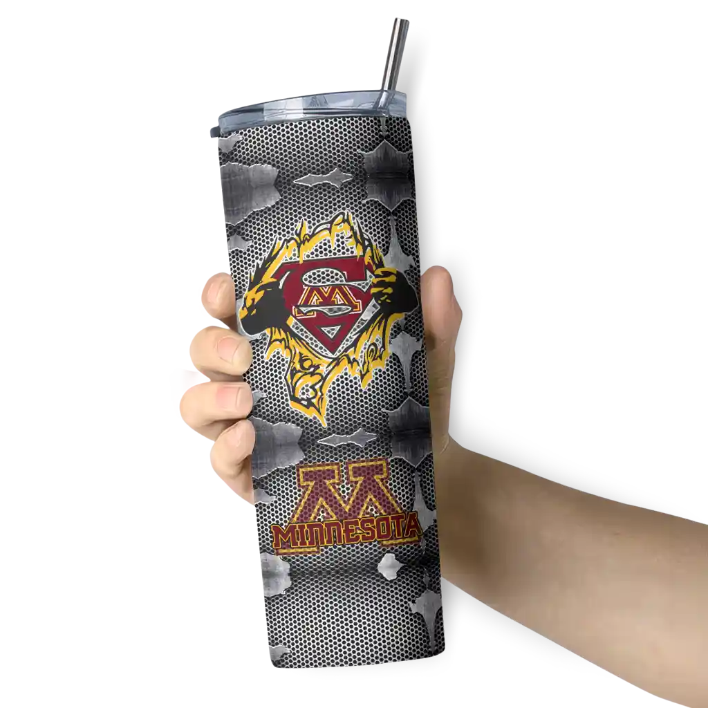customized-minnesota-golden-gophers-chevron-v-maroon-gray-skinny-tumbler-premium-grade.webp