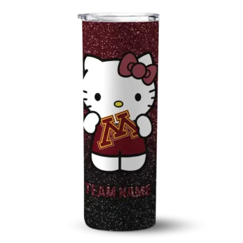 Customized Minnesota Golden Gophers Hello Kitty Maroon Black Skinny Tumbler